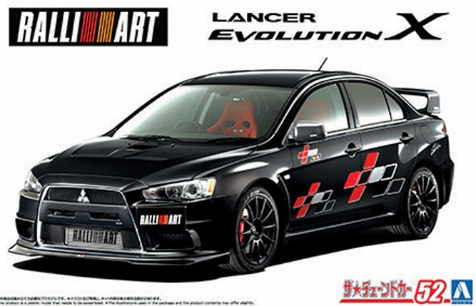 Available To Order – Mitsubishi Ralliart CZ4A Lancer 1:24 Aoshima Model (AOS 20470)