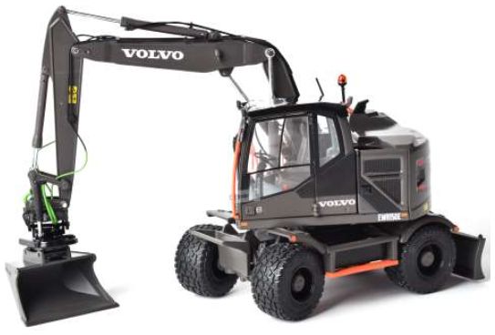 Available to Order – Volvo EWR 150E Wheeled Excavator Black Nokian Ground Kare Steelwrist Tiltrotator 1:32 (AT 3200116)