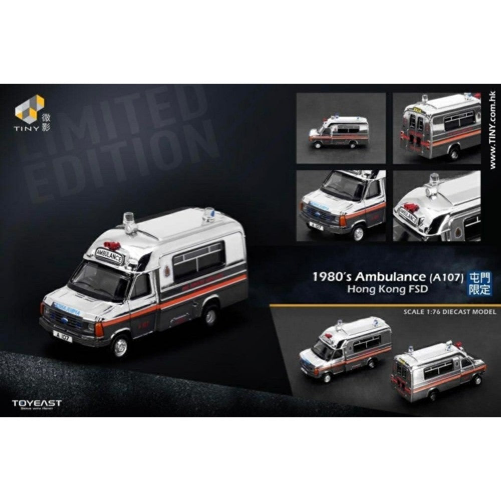 Available to Order – Ford Transit MK 2 Ambulance Chrome A107 1:76 Tiny City Model (ATC65357)
