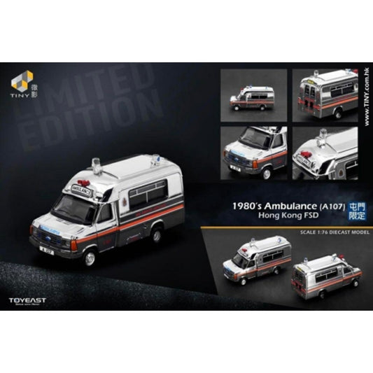Available to Order – Ford Transit MK 2 Ambulance Chrome A107 1:76 Tiny City Model (ATC65357)