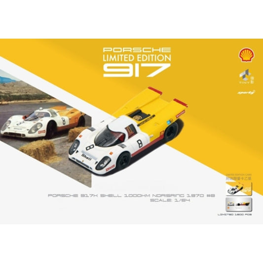 THIS ITEM IS AVAILABLE TO ORDER FROM OUR SUPPLIER - 1:64 TINY CITY ATCYO64001 PORSCHE 917K SHELL 1000KM NORISRING 1970 NO.8 (SPARKY X TINY X SHELL)