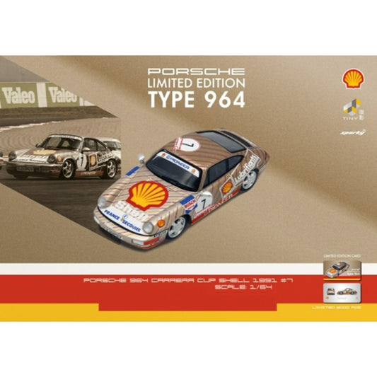 THIS ITEM IS AVAILABLE TO ORDER FROM OUR SUPPLIER - 1:64 TINY CITY ATCYO64002 SHELL PORSCHE 911 (964) CARRERA CUP 1991 NO.7 SPARKY (SPARKY X TINY X SHELL)
