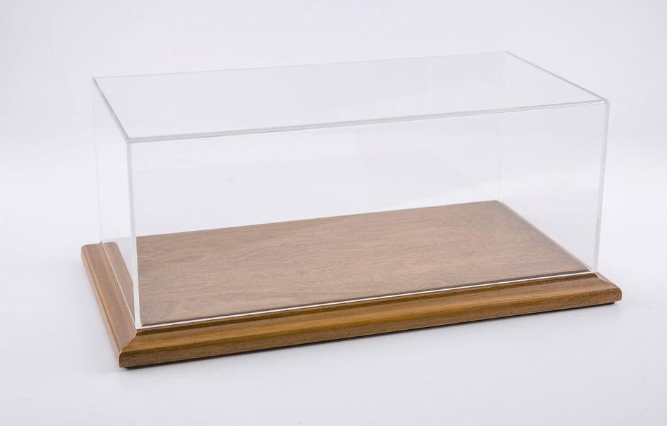 Available To Order – Molsheim Display Case with Walnut Wood Base (Wide Edge) 1:24 Atlantic Model (ATL 10064)