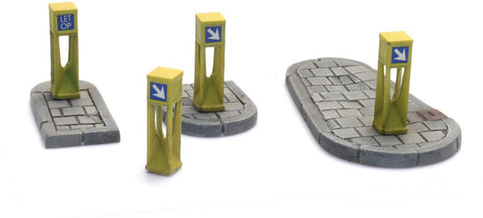 Available to Order – Traffic columns (4x) & refuge islands (2x) 1:87 Resin Kit,  Unpainted 1:87 (ATT 10390)