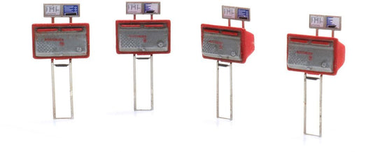 Available to Order – Letter boxes red-grey (4x) 1:87 Resin Kit,  Unpainted 1:87 (ATT 10392)