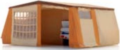 Alpenkreuzer Pop-Up Camper Open Ready Made Painted 1:120 – diecast model