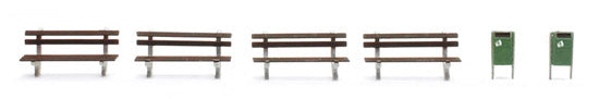 Park Benches Set A (4 Pcs) 1:87 Ready-Made, Painted 1:87 – diecast model