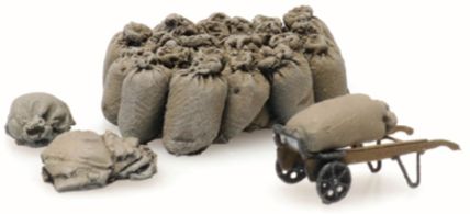 Platform Cargo: Jute Sacks With Cart 1:87 Ready-Made, Painted 1:87 – diecast model