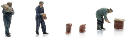 Bricklayers 1930s - 1990s (2x) Ready-Made Figures 1:220 Artitec Model