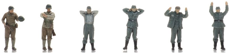POWs + US Guards (6x) (WM) Ready-Made Figures 1:87 Artitec Model
