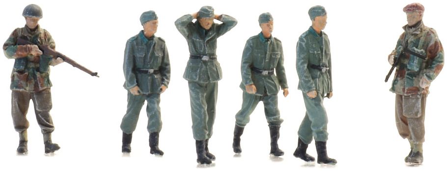 Available to Order – POWs + British Para Guards (6x) (WM) Ready-Made Figures 1:87 Artitec Model (ATT 5870065)