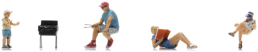 Available To Order – Camping Life: Barbeque (4x) Ready-Made Figures 1:87 Artitec Model (ATT 5870093)