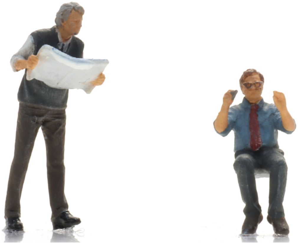 Available To Order – Draftsmen for Drawing Room (2x) Ready-Made, Painted 1:87 Artitec Model (ATT 5870157)