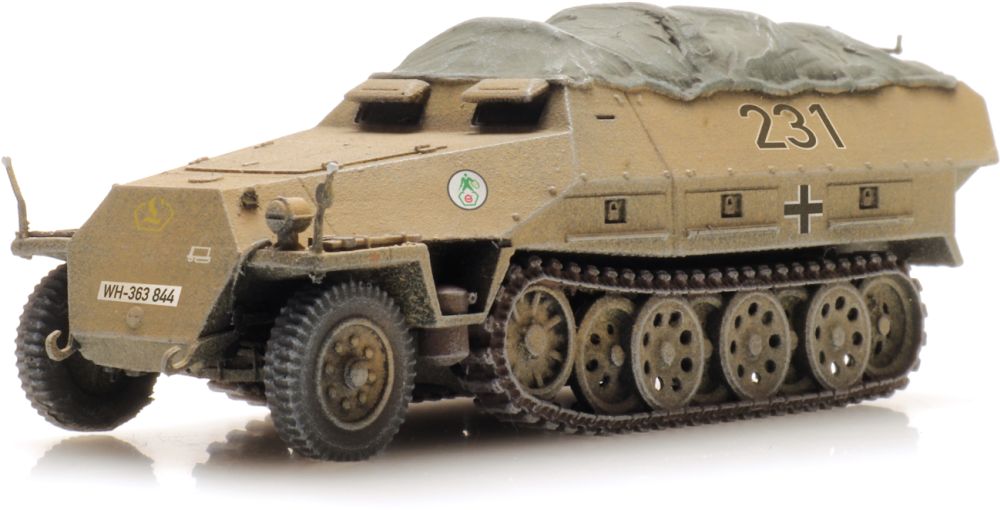 SdKfz 251 1 Ausf D Eisenbahntransport (WM) 1:87 Ready-Made, Painted 1:87 Artitec Model