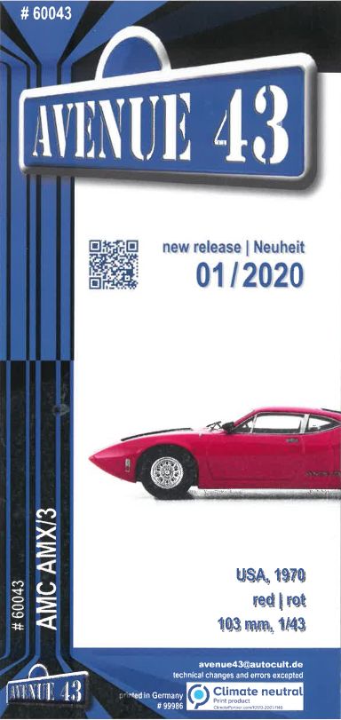 Available To Order – Leaflet #60043 (AMC AMX/3 Red) (AVE LEAF60043)