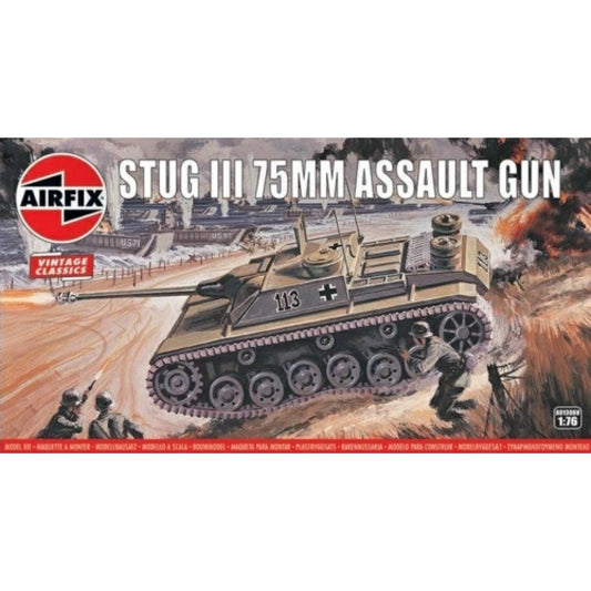 Available To Order – AX01306V - 1:76 STUG III 75MM ASSAULT GUN (VINTAGE CLASSICS) (PLASTIC KIT) AIRFIX Model (AX01306V)