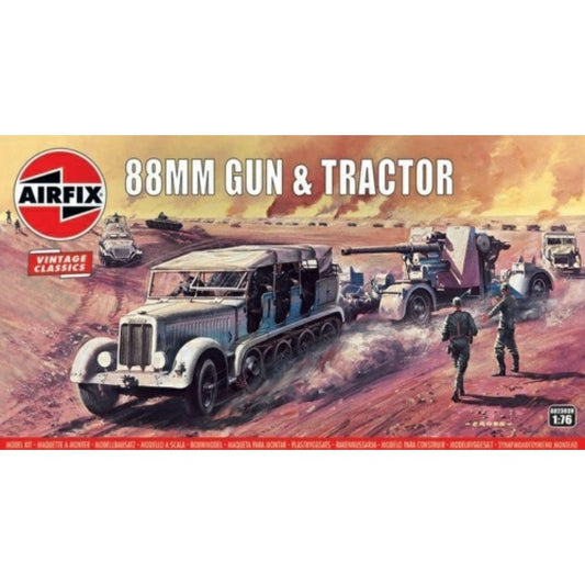 THIS ITEM IS AVAILABLE TO ORDER FROM OUR SUPPLIER - 1:76 AIRFIX AX02303V 88MM FLAK GUN AND TRACTOR (PLASTIC KIT)