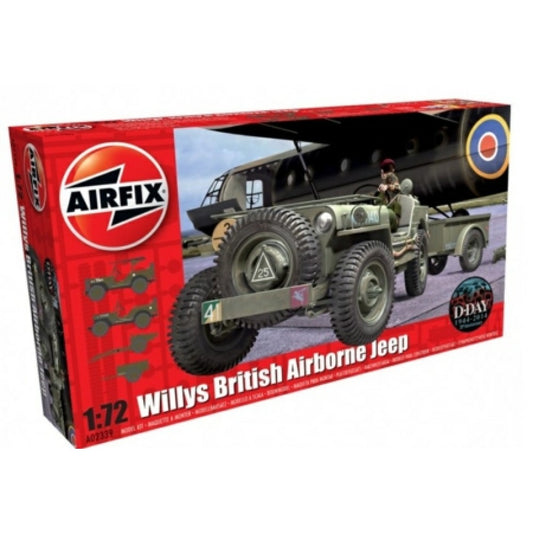 Available to Order – Willys Jeep Trailer and Howitzer (Plastic Kit) 1:76 Airfix Model (AX02339)