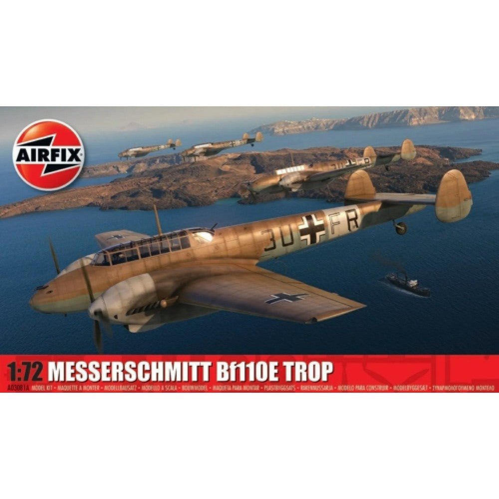 Available to Order – Messerschmitt Bf110E/e-2 Trop (Plastic Kit) 1:72 Airfix Model (AX03081A)