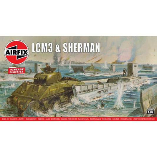 THIS ITEM IS AVAILABLE TO ORDER FROM OUR SUPPLIER - 1:76 AIRFIX AX03301V LCM3 AND SHERMAN TANK (PLASTIC KIT)