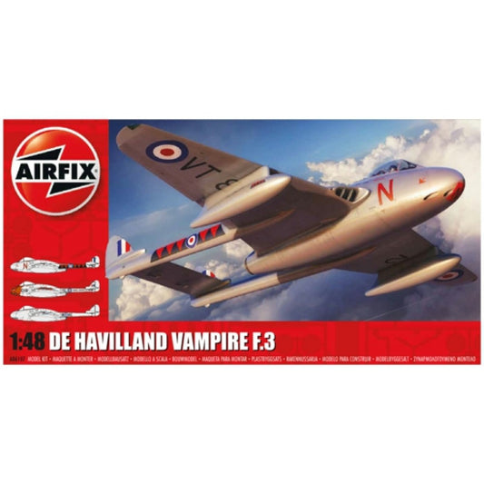THIS ITEM IS AVAILABLE TO ORDER FROM OUR SUPPLIER - 1:48 AIRFIX AX06107 DE HAVILLAND VAMPIRE F.3 (PLASTIC KIT)