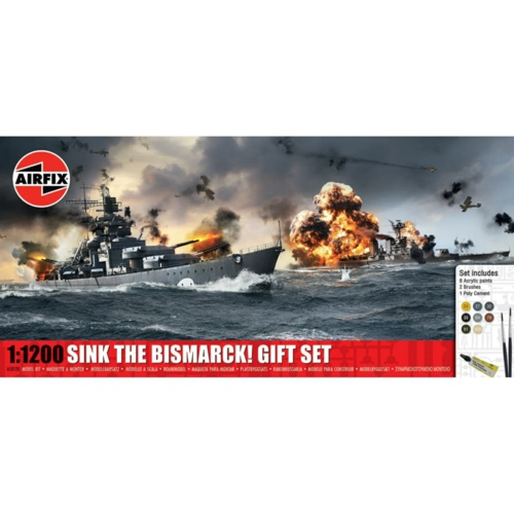 Available To Order – AX50120 - 1:1200 Sink The Bismarck Gift Set (plastic Kit) AIRFIX Model (AX50120)