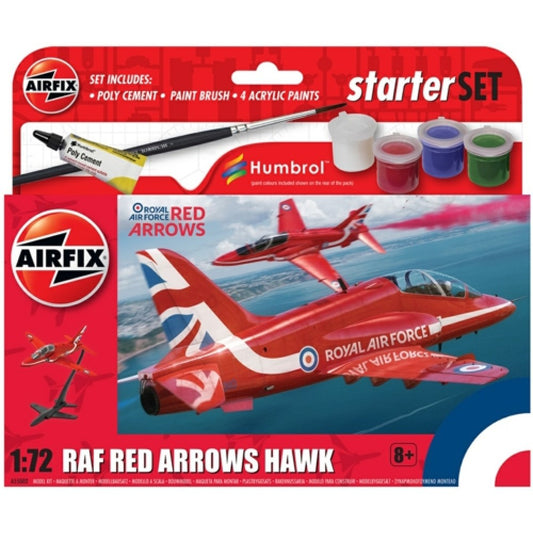 THIS ITEM IS AVAILABLE TO ORDER FROM OUR SUPPLIER - 1:72 AIRFIX AX55002 SMALL BEGINNERS SET RED ARROWS HAWK (PLASTIC KIT)