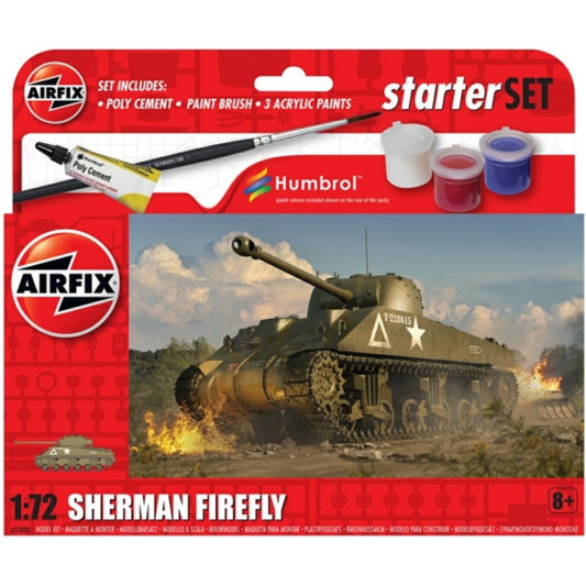 THIS ITEM IS AVAILABLE TO ORDER FROM OUR SUPPLIER - 1:72 AIRFIX AX55003 SMALL BEGINNERS SET SHERMAN FIREFLY (PLASTIC KIT)