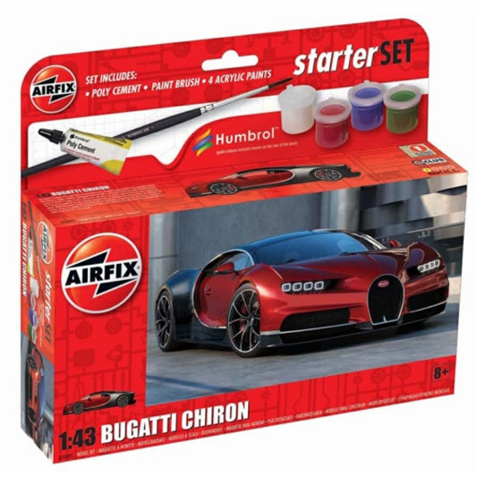 THIS ITEM IS AVAILABLE TO ORDER FROM OUR SUPPLIER - 1:43 AIRFIX AX55005 SMALL STARTER SET NEW BUGATTI CHIRON (PLASTIC KIT)