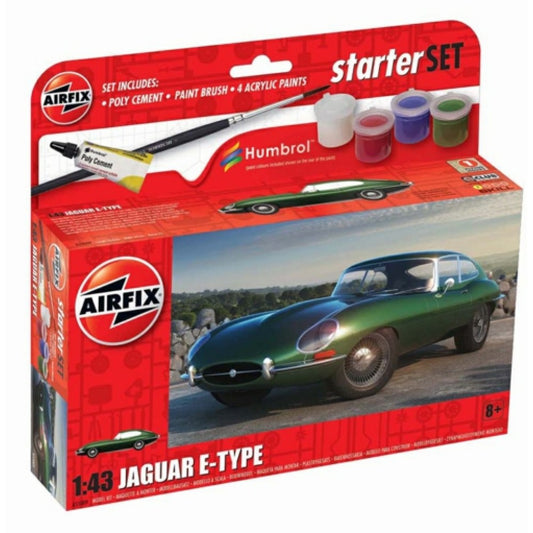 Available to Order – Small Starter Set Jaguar E-TYPE (Plastic Kit) 1:43 Airfix Model (AX55009)