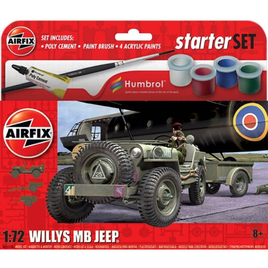 THIS ITEM IS AVAILABLE TO ORDER FROM OUR SUPPLIER - 1:72 AIRFIX AX55117A HANGING GIFT SET - WILLYS MB JEEP (PLASTIC KIT)