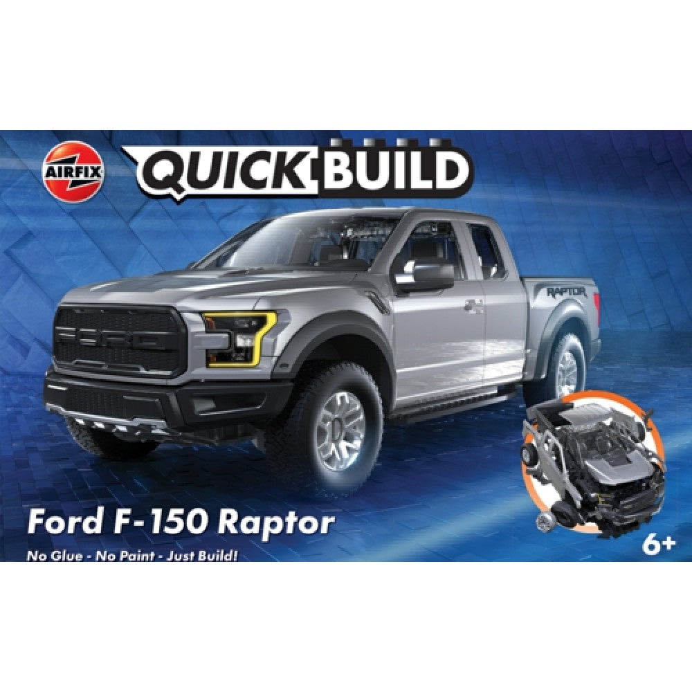 Available to Order – Quickbuild Ford F-150 Raptor - Grey (Plastic Kit) Airfix Model (AXJ6053)