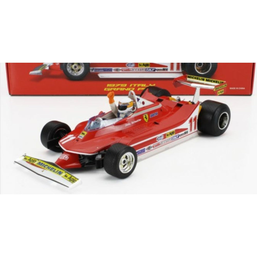 PRE ORDER STOCKS DUE OCTOBER / NOVEMBER 2025 1/18 BURAGO BG16814-1811 FERRARI F1 312T4 NO.11 WINNER GP MONZA JODY SCHECKTER W/FIGURE 1979 WORLD CHAMPION