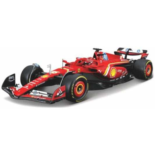 PRE ORDER STOCKS DUE DECEMBER 2025 / JANUARY 2026 1/24 BURAGO BG26823L FERRARI SF-24 NO.16 CHARLES LECLERC F1 2024 WITH FIGURE