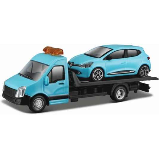 Available To Order – BG31401 - 1:43 Renault Clio And Flatbed Transporter - Blue BURAGO Model (BG31401)