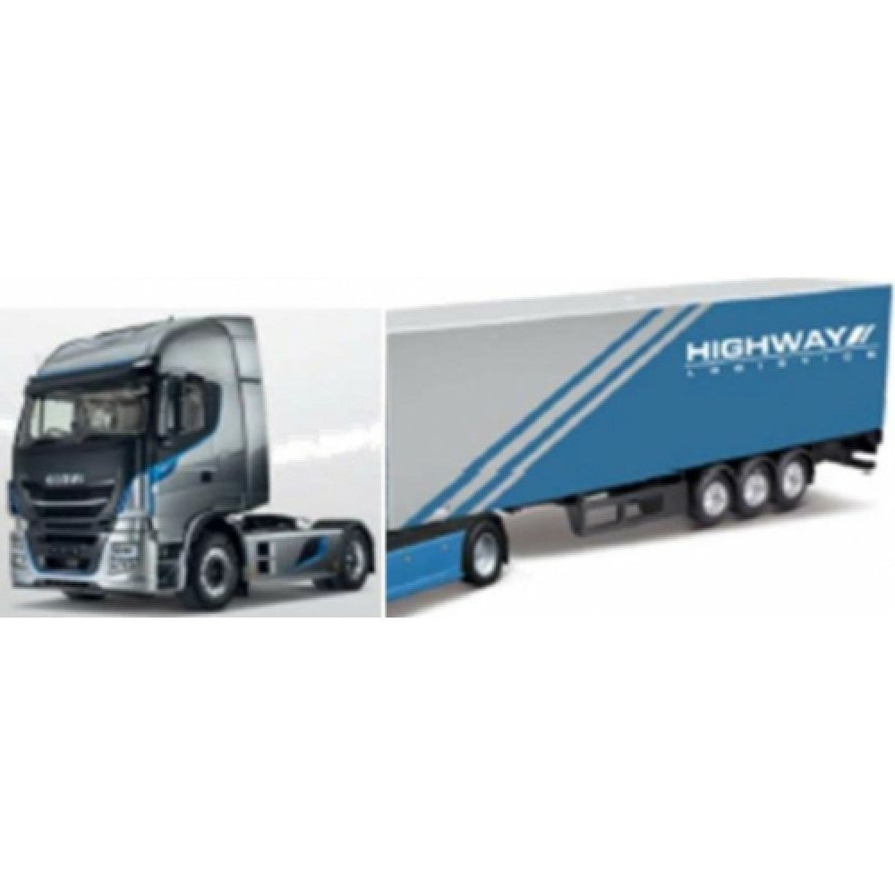 Available To Order – BG31469 - 1:43 Iveco S-way 570 With Container Trailer BURAGO Model (BG31469)
