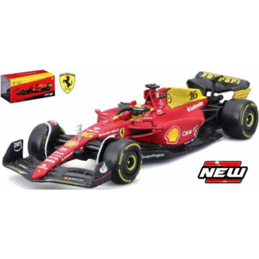 PRE ORDER STOCKS DUE FEBRUARY / MARCH 2026 1:43 BURAGO BG36831LM FERRARI F1-75 NO.16 CHARLES LECLERC 2022 WITH HELMET MONZA LIVERY 75TH ANNIVERSARY