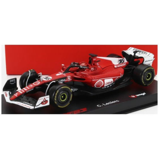 THIS ITEM IS AVAILABLE TO ORDER FROM OUR SUPPLIER - 1:43 BURAGO BG36835-L-VEGAS FERRARI F1 SF-23 NO.16 2ND LAS VEGAS USA GP 2023 CHARLES LECLERC WITH DRIVER AND SHOWCASE