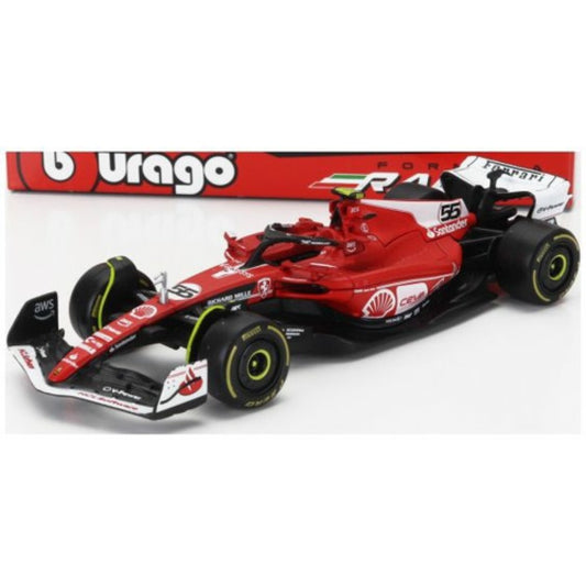 THIS ITEM IS AVAILABLE TO ORDER FROM OUR SUPPLIER - 1:43 BURAGO BG36836-S-VEGAS FERRARI F1 SF-23 NO.55 LAS VEGAS USA GP 2023 CARLOS SAINZ CARD BOX