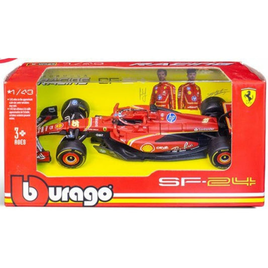 THIS ITEM IS AVAILABLE TO ORDER FROM OUR SUPPLIER - 1:43 BURAGO BG36844L FERRARI SF-24 F2 2024 LECLERC CARD BOX