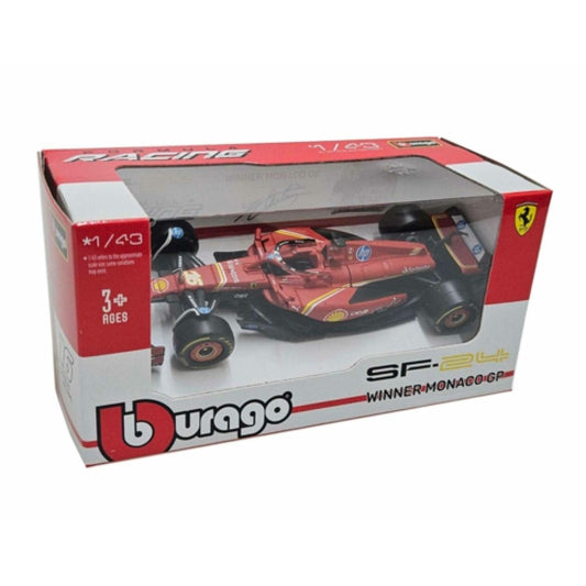 Available To Order – Ferrari F1 SF-24 No.16 Winner Monaco GP 2024 Charles Leclerc 1:43 Burago Model (BG36844LMONACO)