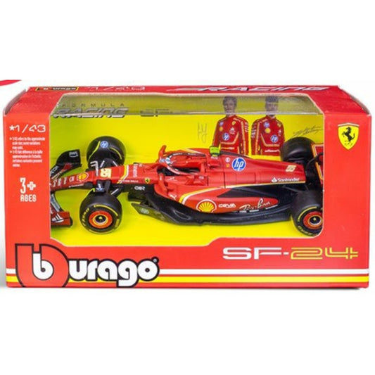 THIS ITEM IS AVAILABLE TO ORDER FROM OUR SUPPLIER - 1:43 BURAGO BG36844S FERRARI SF-24 F1 NO.55 2024 CARLOS SAINZ - WITH CARD BOX