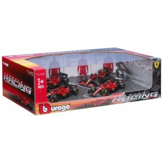 THIS ITEM IS AVAILABLE TO ORDER FROM OUR SUPPLIER - 1:43 BURAGO BG36848 FERRARI RACING F1 SET SF-23 NO.16/SF-23 NO.55 MONZA/F1-75 NO.16 75TH ANNIVERSARY/F1-75 NO.55