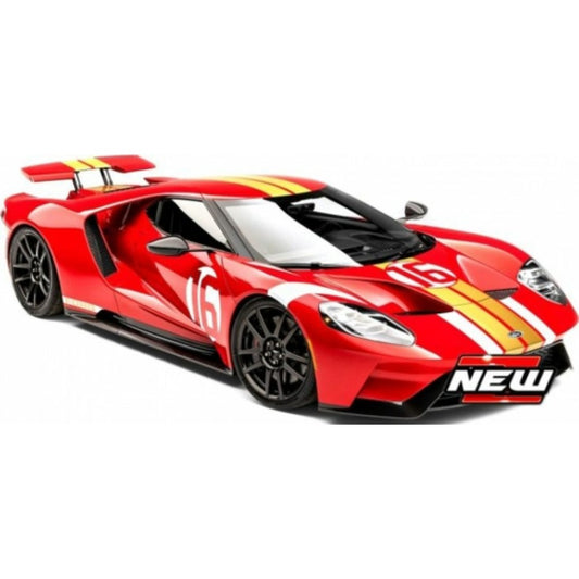 THIS ITEM IS AVAILABLE TO ORDER FROM OUR SUPPLIER - 1:32 BURAGO BG41166R FORD GT HERITAGE EDITION NO.16 RED WHITE GOLD