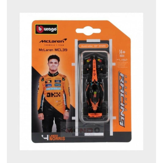 2025 McLaren MCL39 #4 Lando Norris 1:64 Bburago Model Car
