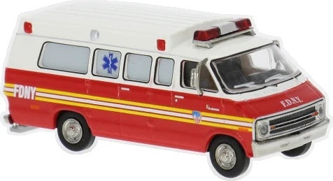 Available To Order – Dodge B 200 Ambulance 1975 FDNY 1:87 Brekina Model (BRE 18301)