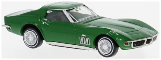 Available To Order – Chevrolet Corvette C3 Green 1967 1:87 Brekina Model (BRE 19989)