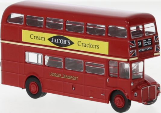 Available To Order – AEC Routemaster London Transport Jacobs Cream Crackers 1965 1:87 Brekina Model (BRE 61114)