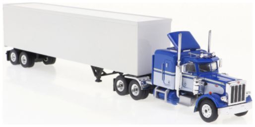 Peterbilt 359 Box Van SZ Blue/White 1973 1:87 Brekina Model