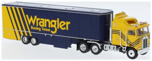 Kenworth K 100 Aerodyne Renntransport-SZ Wrangler Racing 1980 1:87 Brekina Model